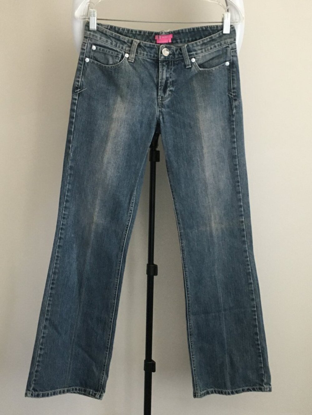 BCBGIRLS Medium/Light Wash 5 Pocket Logo Hardware Denim Jeans